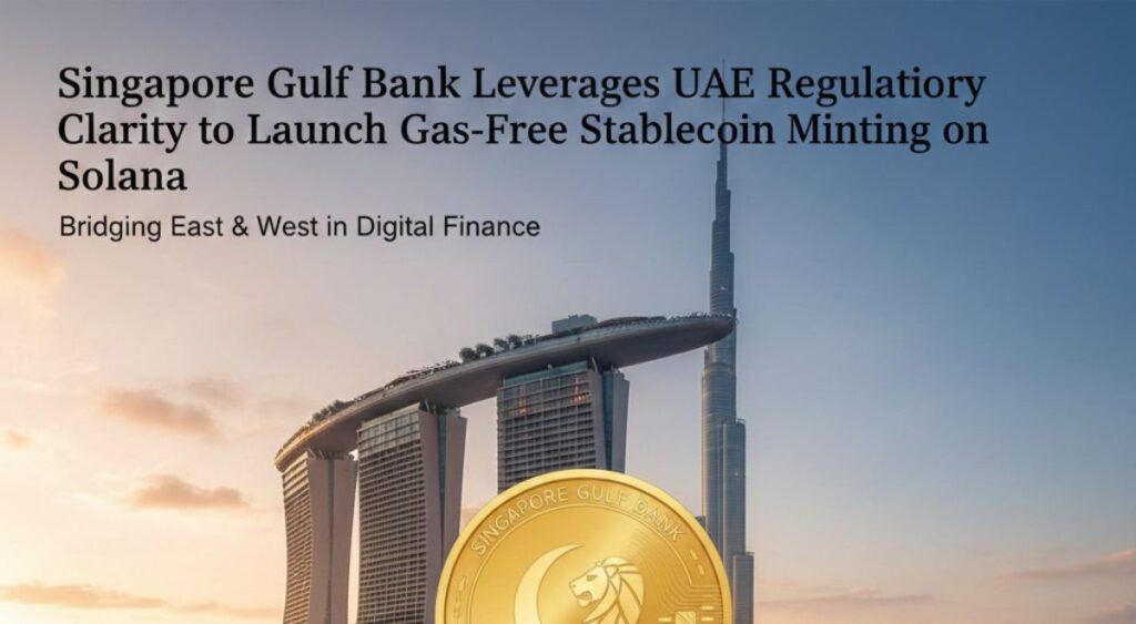 Singapore Gulf Bank Leverages UAE Regulatory Clarity to Launch Gas-Free Stablecoin Minting on Solana