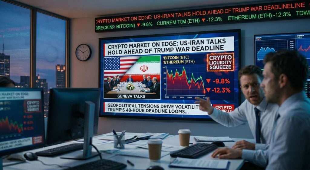 Crypto Market on Edge as US-Iran Hold Talks Ahead of Trump’s War Deadline