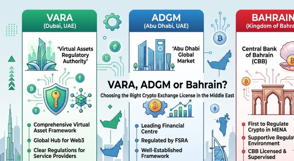 VARA, ADGM or Bahrain? Choosing the Right Crypto Exchange License in the Middle East